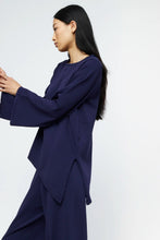 Cargar imagen en el visor de la galería, Jersey asimétrico punto azul