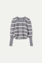 Cargar imagen en el visor de la galería, Jersey de rayas gris y blanco