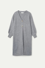 Cargar imagen en el visor de la galería, Abrigo largo cuello pico gris