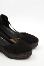 Cargar imagen en el visor de la galería, Charlene Negro | Espadrilles con Cuña Alta