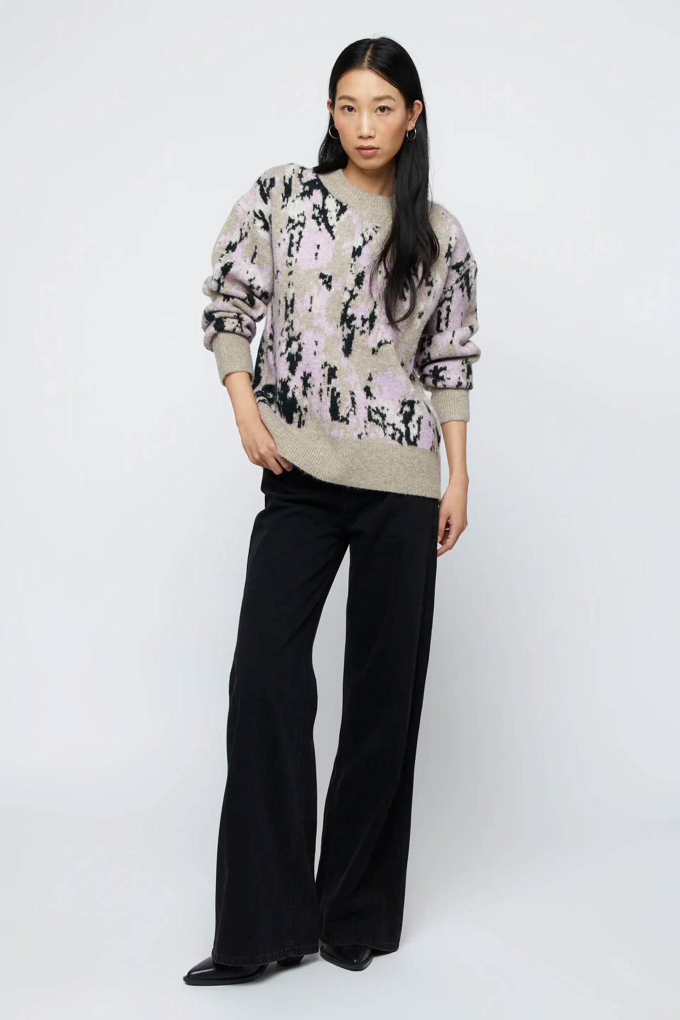 Jersey jacquard camuflaje lila – Moda Babilonia