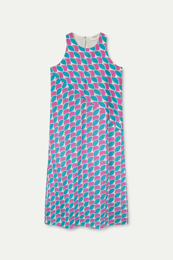 Vestido largo con estampado Feathers