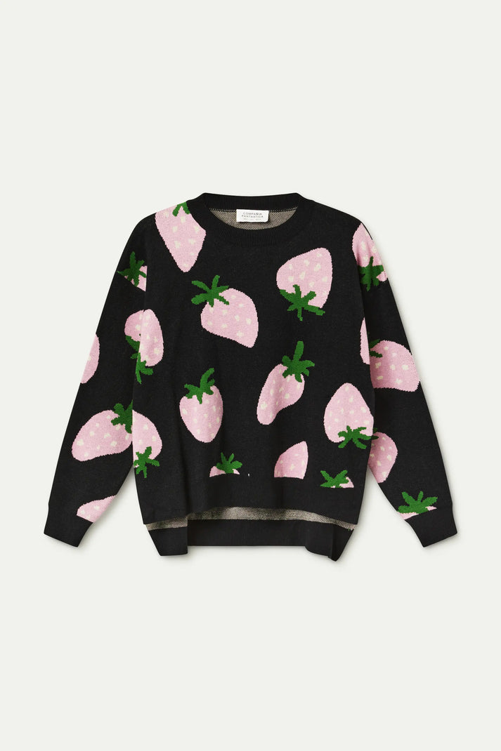 Jersey de punto jacquard con estampado Morango