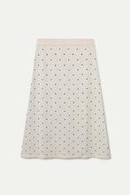 Cargar imagen en el visor de la galería, Falda midi jacquard con mini puntos negro
