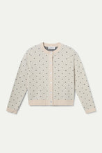 Cargar imagen en el visor de la galería, Cárdigan jacquard estampado topos mini blanco
