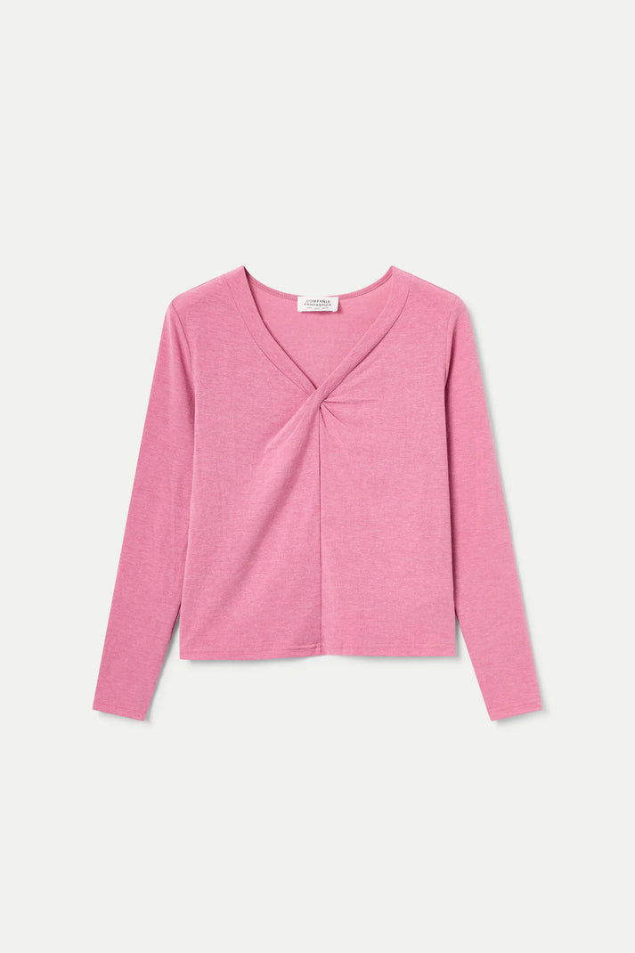 Camiseta anudada rosa