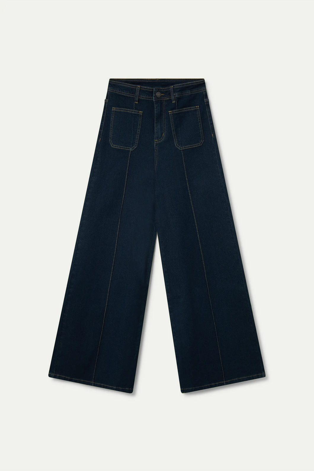 Pantalón vaquero azul tiro alto