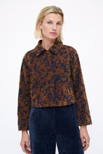 Cargar imagen en el visor de la galería, Chaqueta Jacquard Navy blue y marrón
