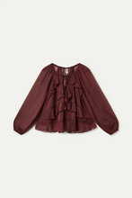 Cargar imagen en el visor de la galería, Top chiffon marrón
