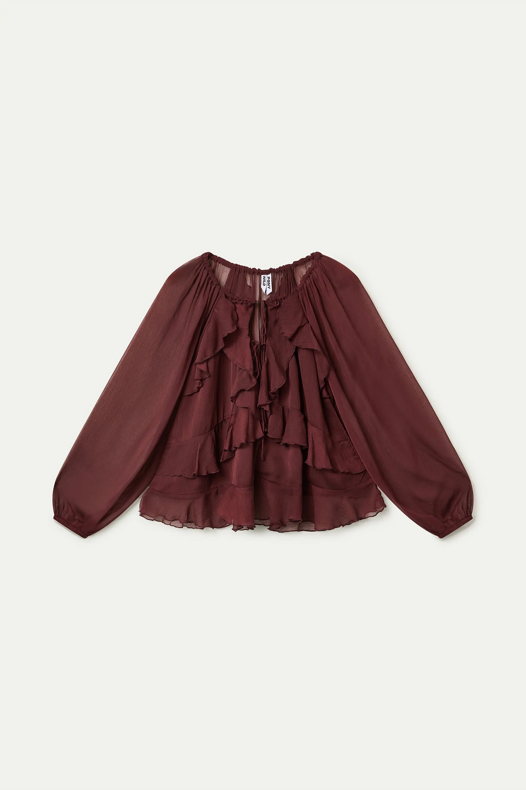 Top chiffon marrón