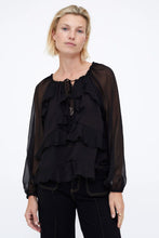 Cargar imagen en el visor de la galería, Top de chiffon negro
