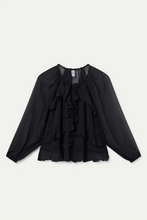 Cargar imagen en el visor de la galería, Top de chiffon negro
