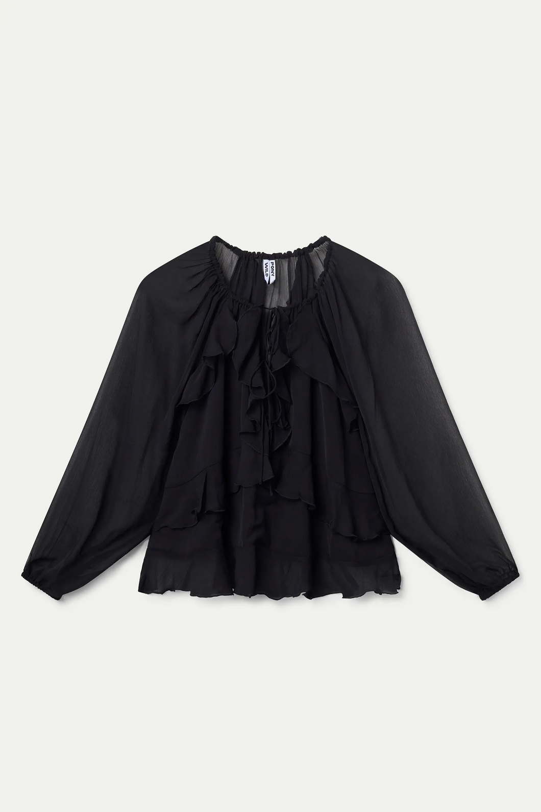 Top de chiffon negro