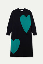 Cargar imagen en el visor de la galería, Vestido midi jacquard con estampado Super Green Heart
