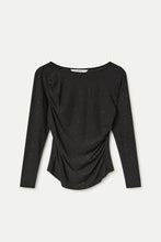 Cargar imagen en el visor de la galería, Camiseta cuello barco negro
