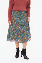 Cargar imagen en el visor de la galería, Falda midi con estampado Flowers Lurex
