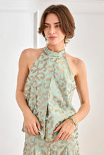 Cargar imagen en el visor de la galería, TOP HALTER LENTEJUELAS PLIEGUE JADE
