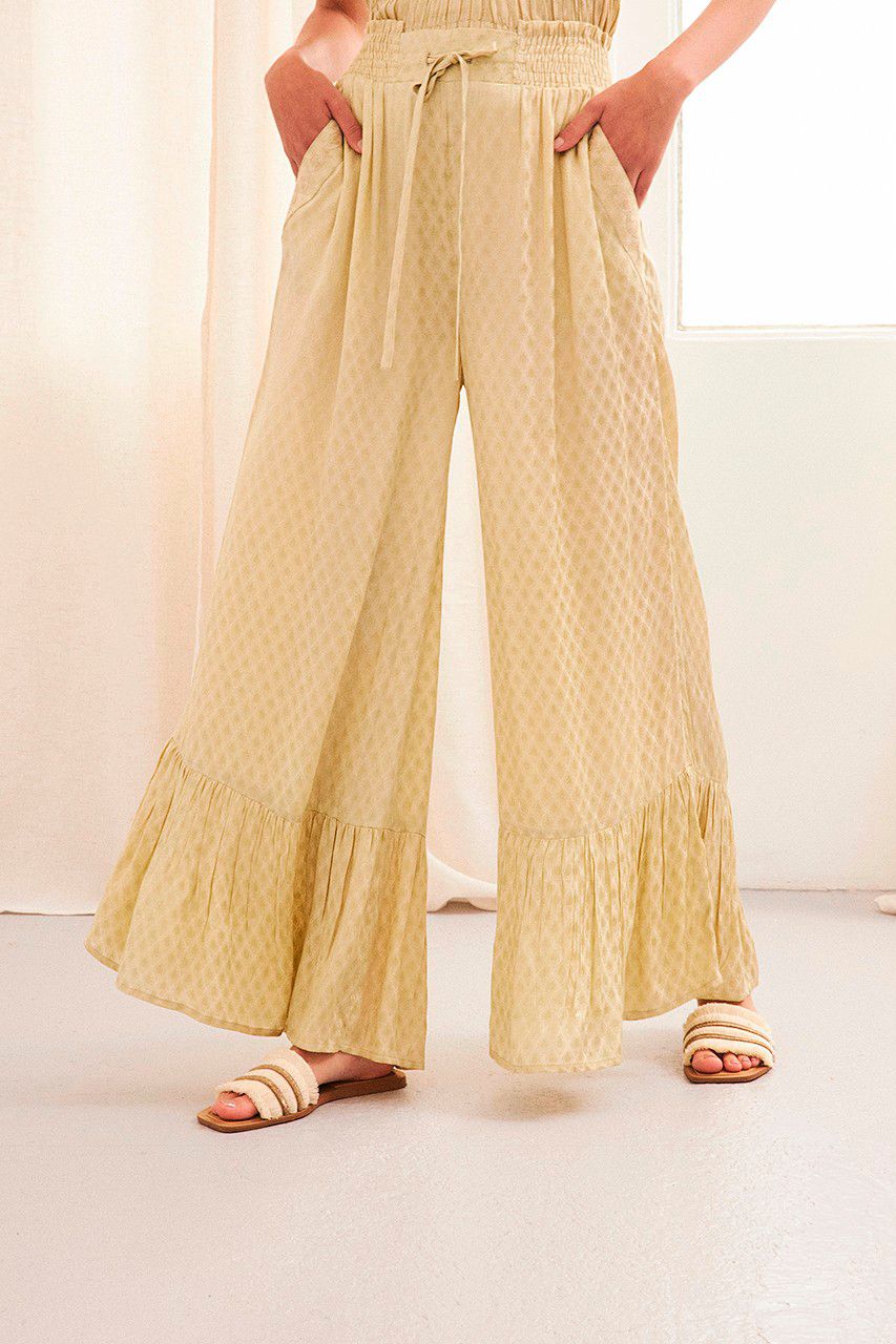 PANTALON PALAZZO CON BORDADO - BALA NKN